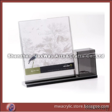 Black High-quality Acrylic/Lucite Calendar Holder Stand with Pen Holder
